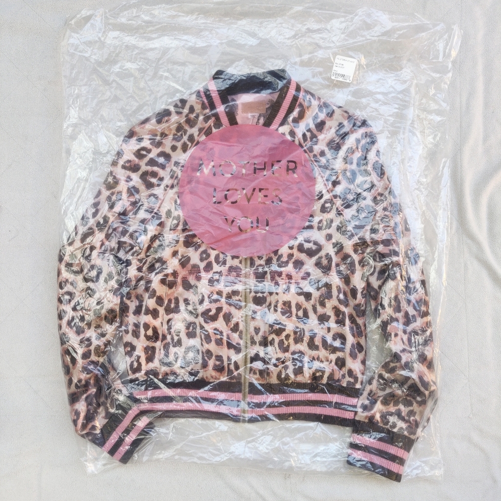Mother NWT The Letterman Zip Track Jacket Leopard - Picture 4 of 11
